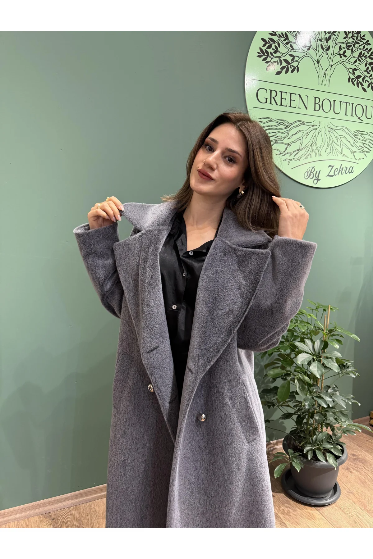 Tay Tüyü Kaşe Kaban Antrasit