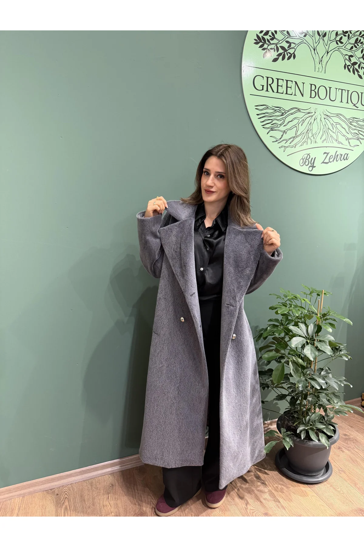 Tay Tüyü Kaşe Kaban Antrasit