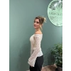 Kayık Yaka Dantel Bluz Ekru
