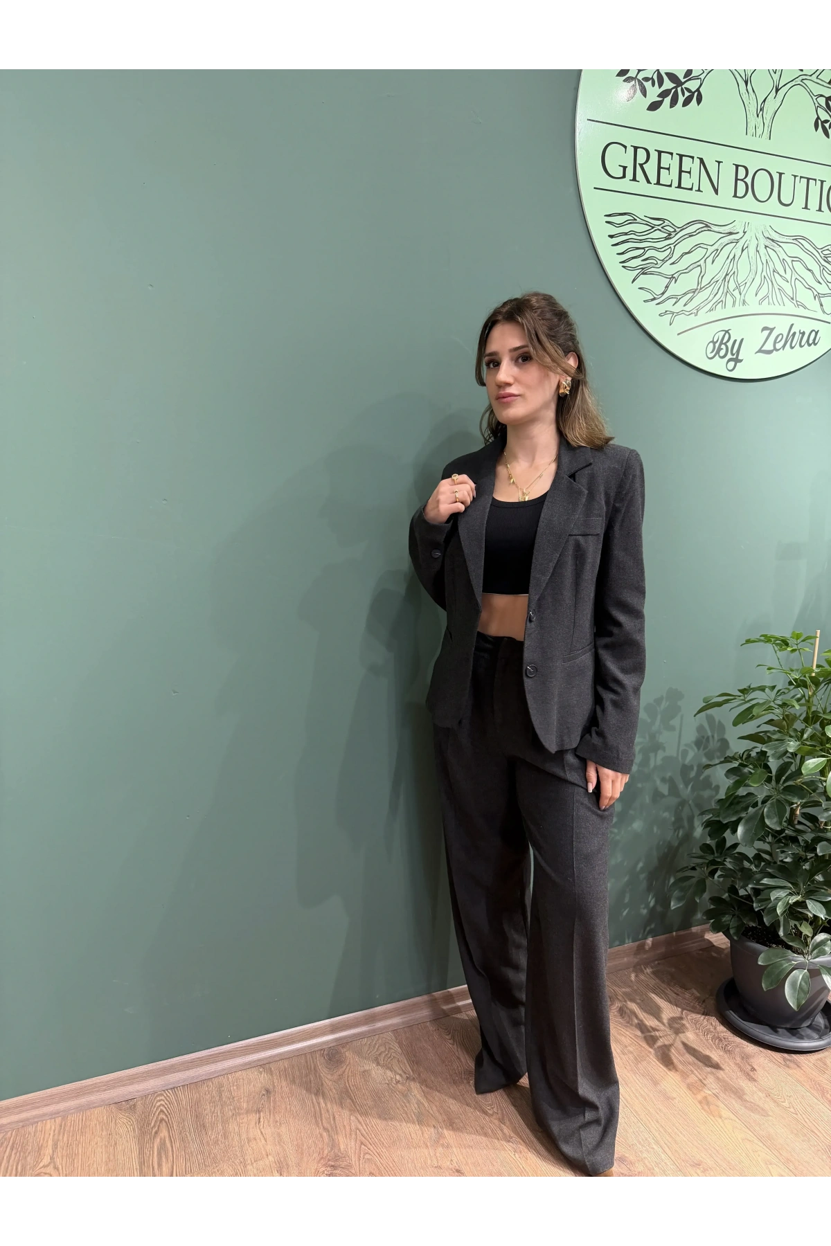 Kumaş Ceket Pantolon Takım Antrasit