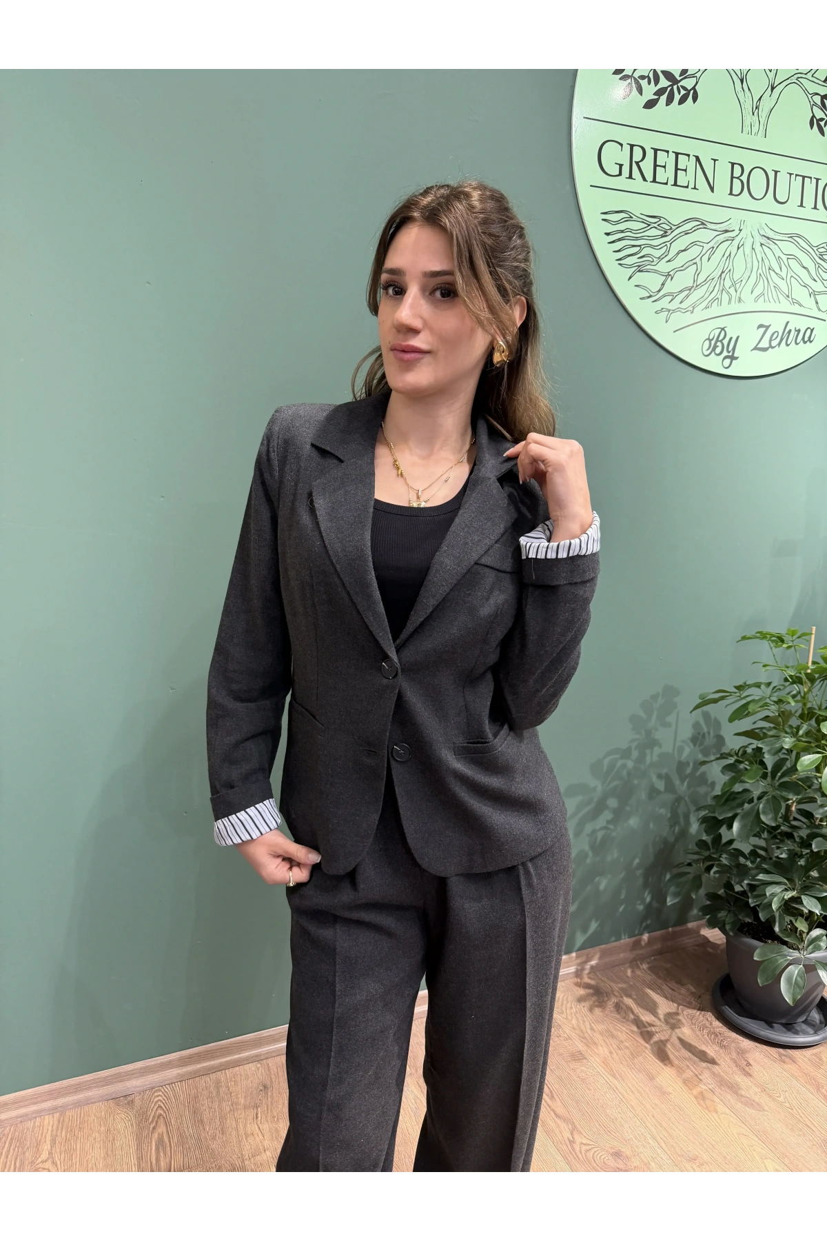 Kumaş Ceket Pantolon Takım Antrasit