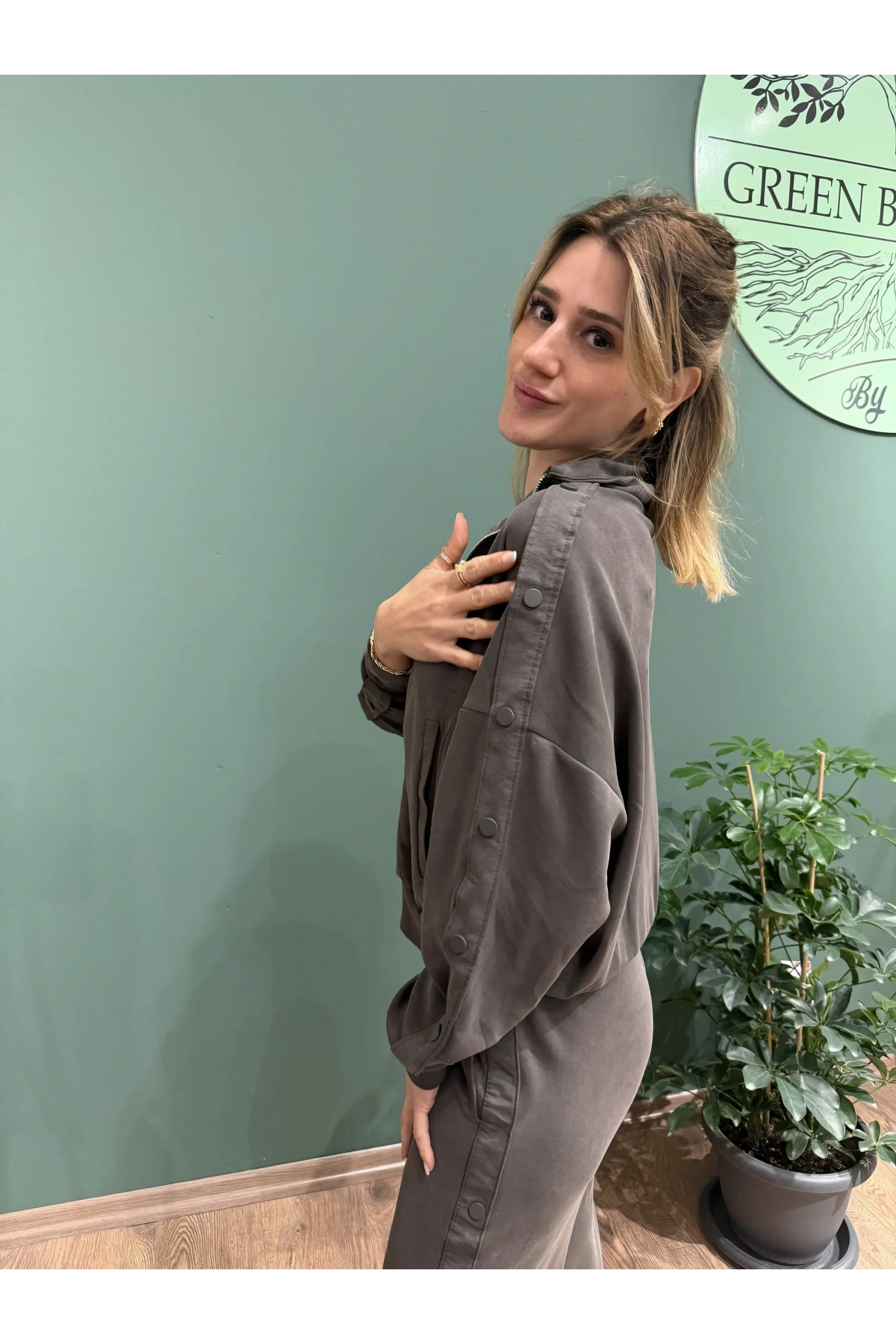 Modal Kumaş Premium Eşofman Takım Haki