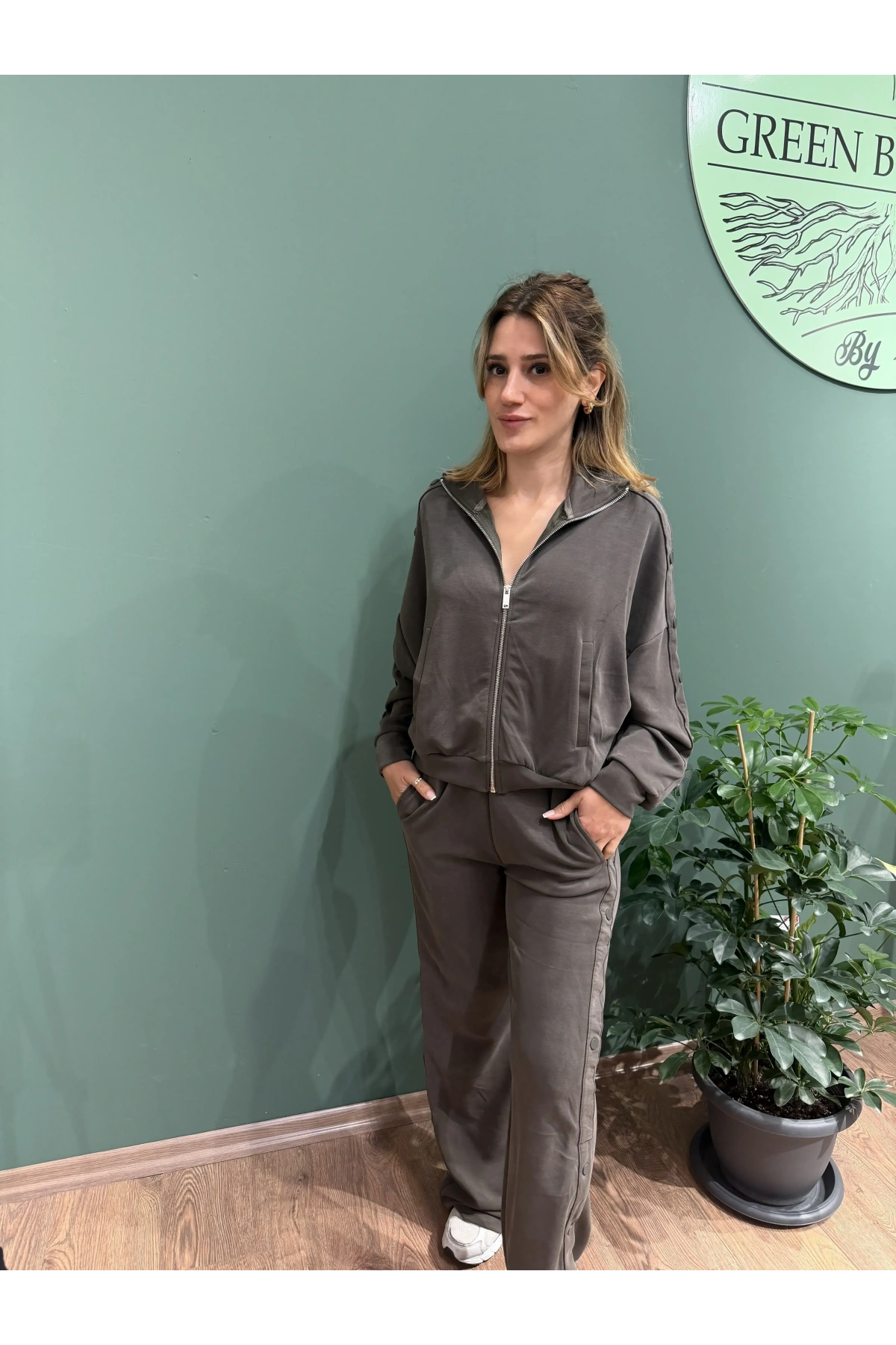 Modal Kumaş Premium Eşofman Takım Haki