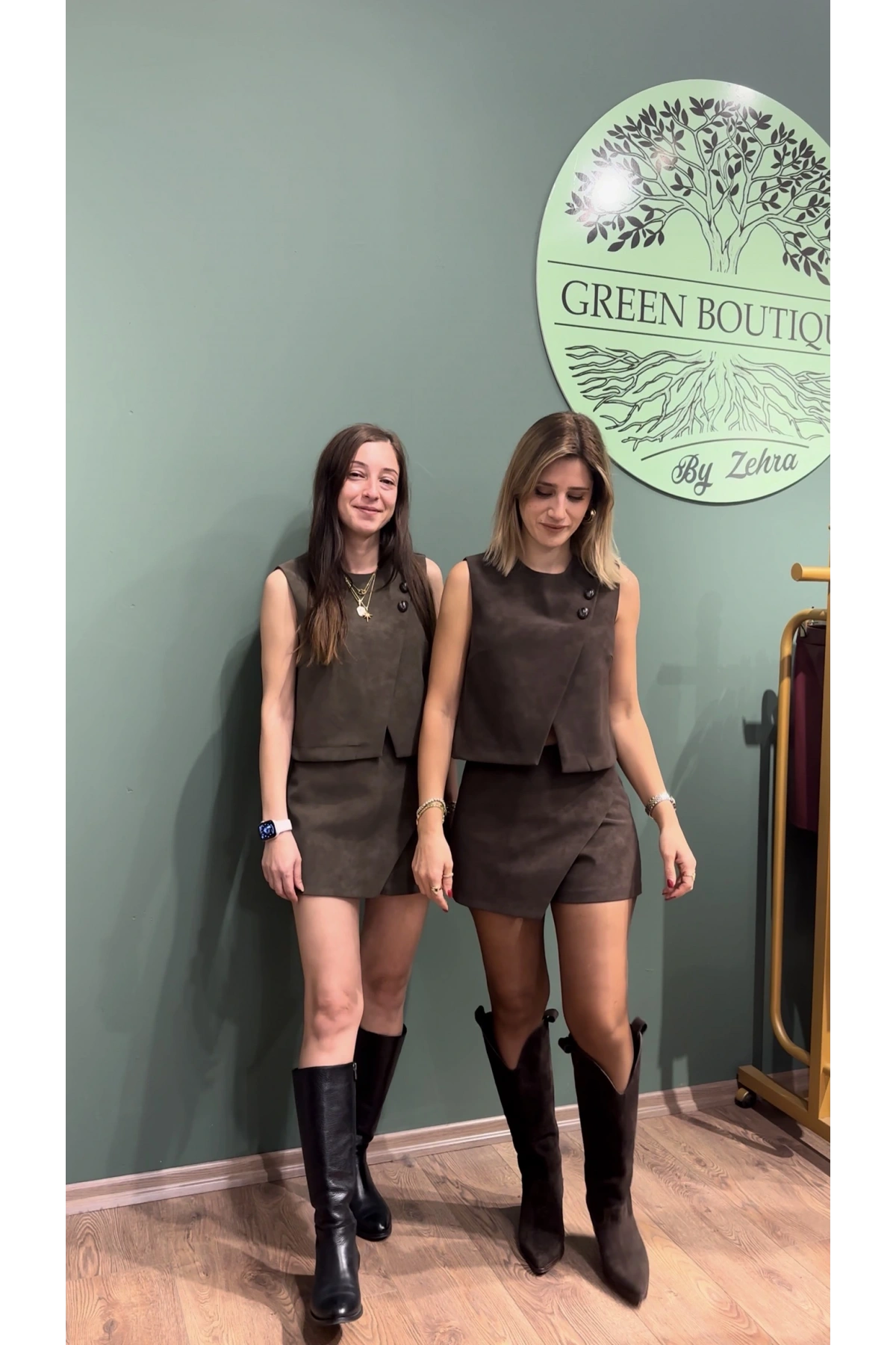 Taş Detaylı Yelek Kahverengi