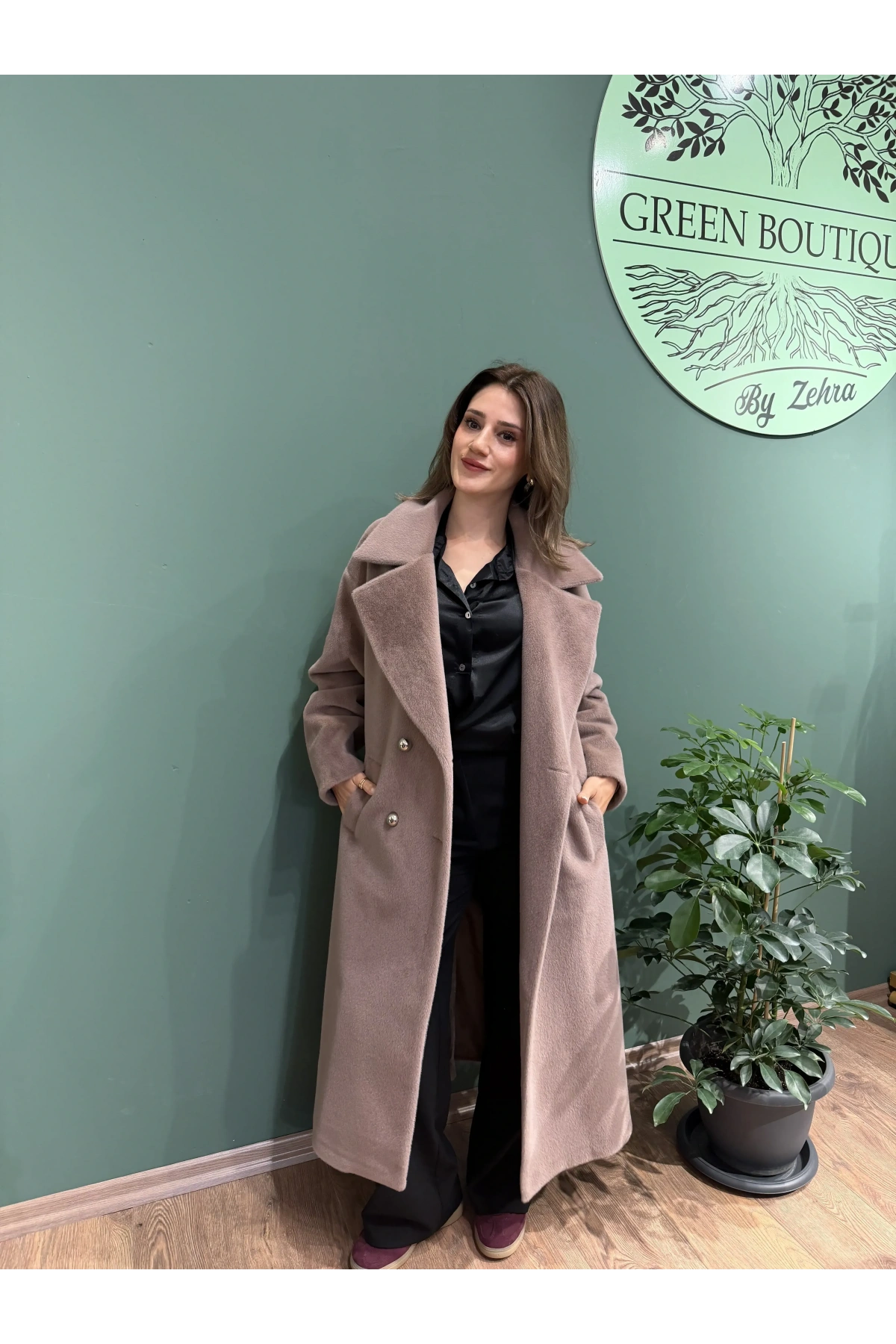 Tay Tüyü Kaşe Kaban Vizon