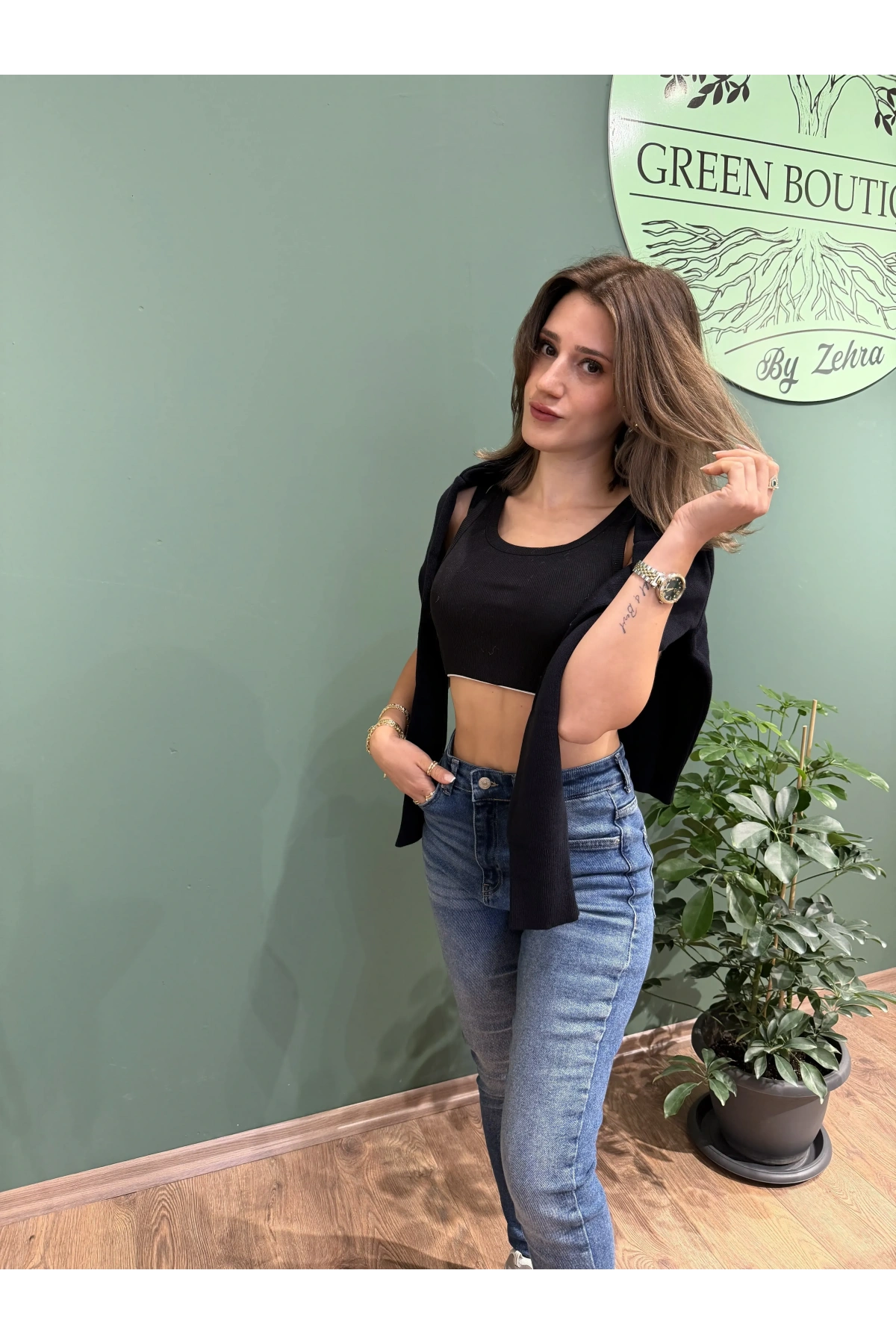 Yüksek Bel Dar Paça Jean Pantolon