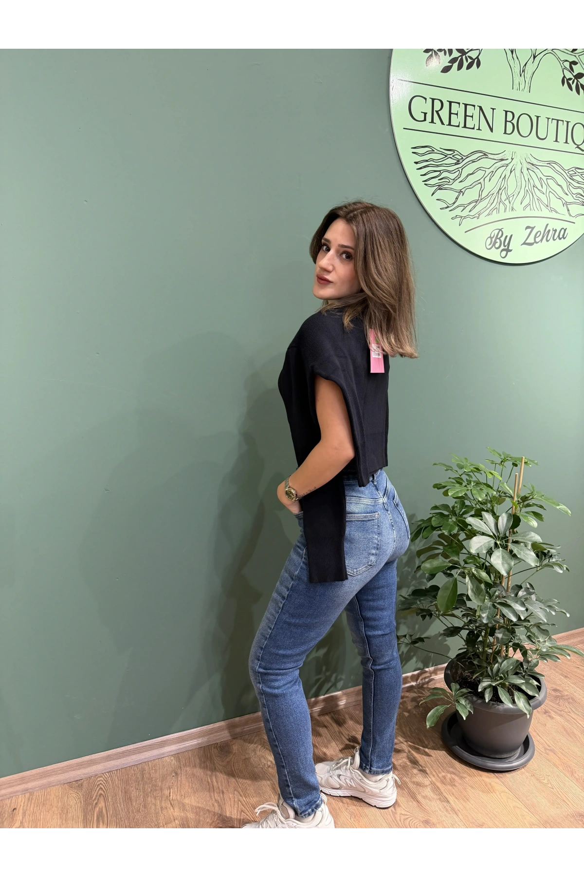 Yüksek Bel Dar Paça Jean Pantolon