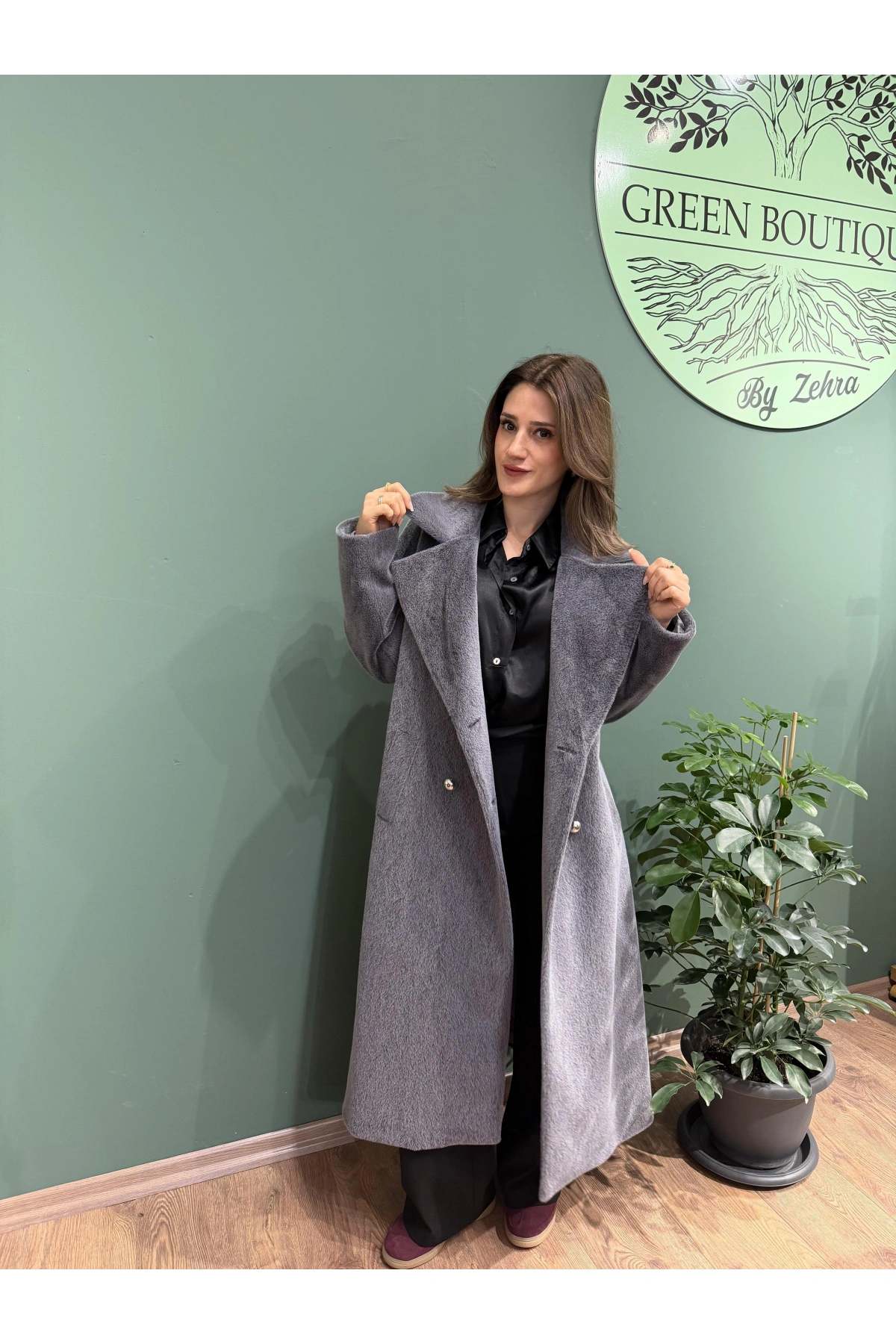 Tay Tüyü Kaşe Kaban Antrasit