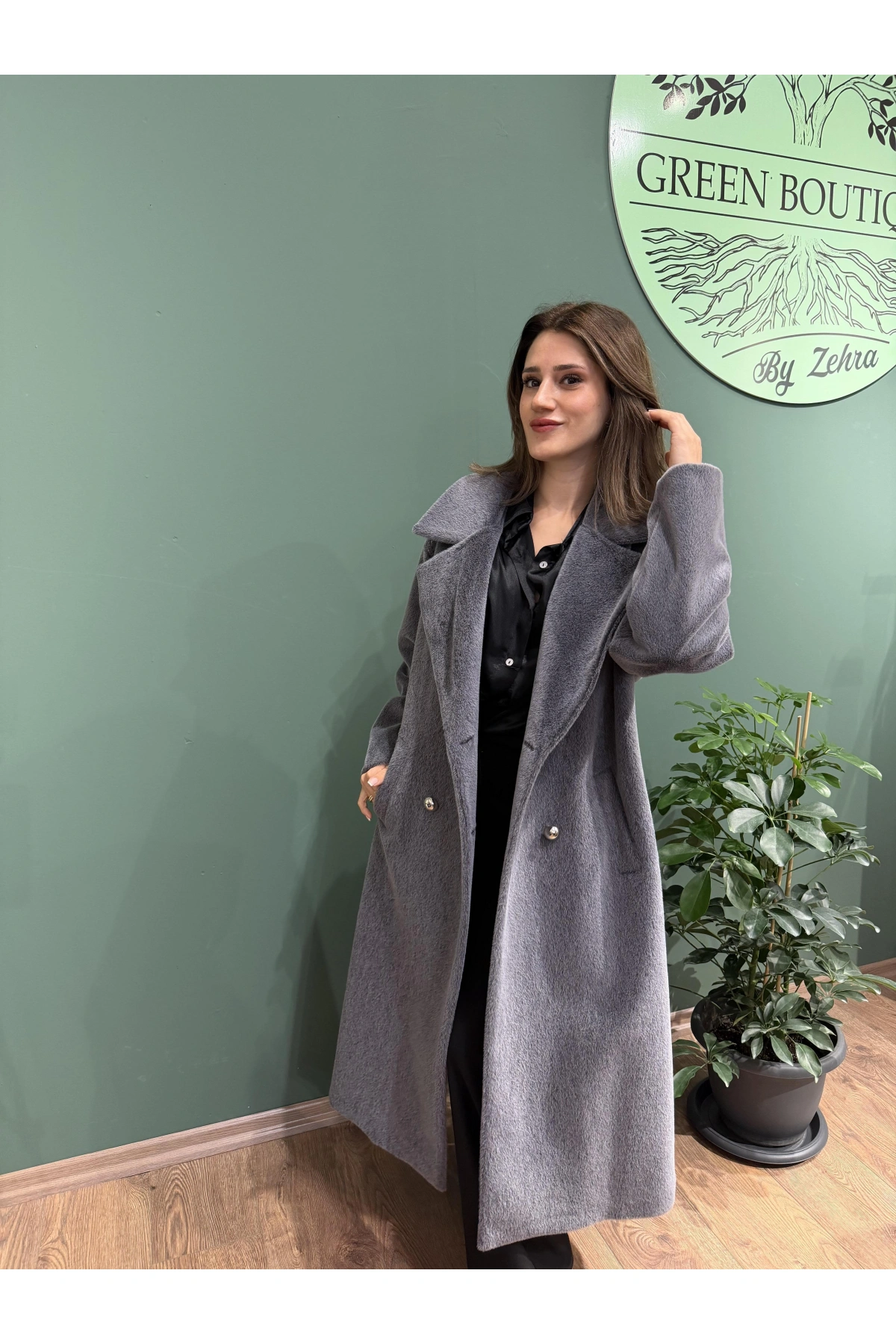 Tay Tüyü Kaşe Kaban Antrasit