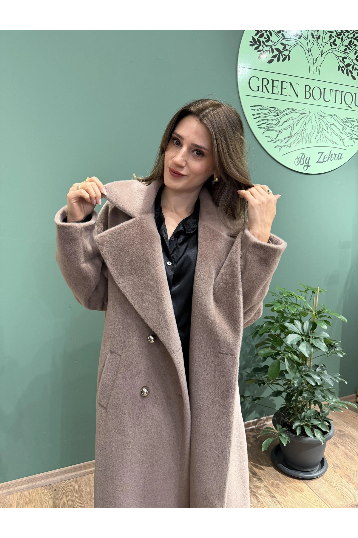 Tay Tüyü Kaşe Kaban Vizon