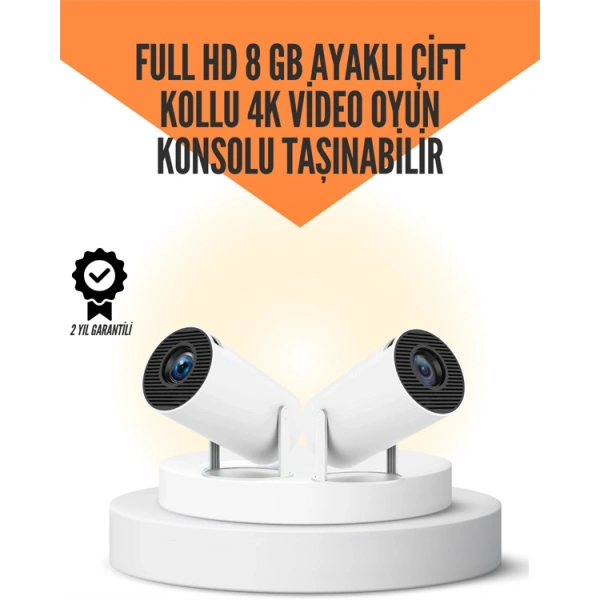 10.000 Oyun Destekli, Çift Kollu 4K Projeksiyon – HDMI, USB, AUX, Ethernet Yok