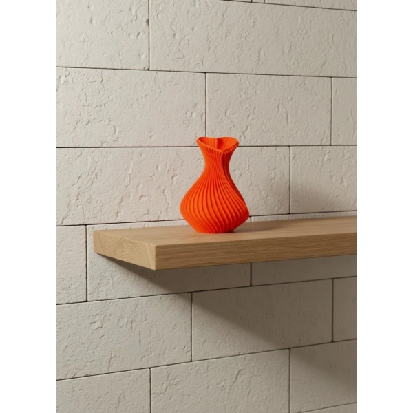 11 cm Turuncu Kalp Formlu Mini Vazo Estetik Dekoratif Obje