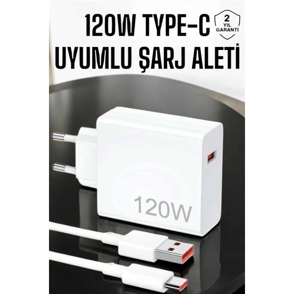 120W Şarj Aleti Type-C Uyumlu Turbo Şarj Aleti