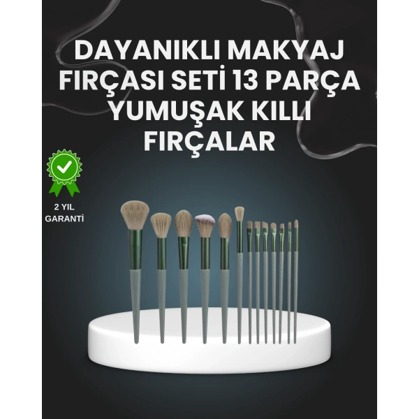 13lü Fiber Kıllı Yumuşak Makyaj Fırçası Seti Taşınabilir ve Ergonomik Tasarım
