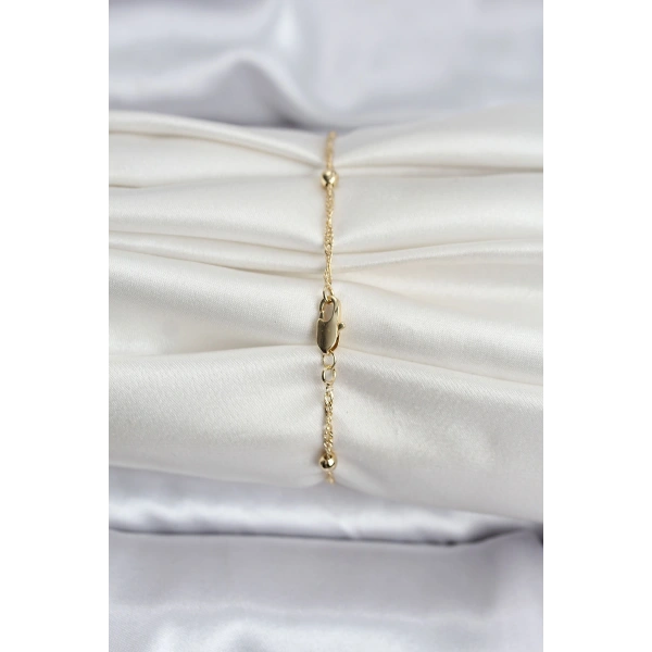 14K Gold Renk Kaplama Topçuklu Model CM Kadın Bileklik