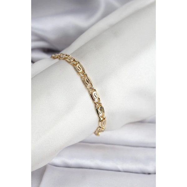 14K Gold Renk Kaplama Zincir Model CM Kadın Bileklik