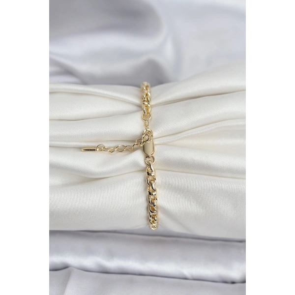 14K Gold Renk Kaplama Zincir Model Kadın CM Bileklik