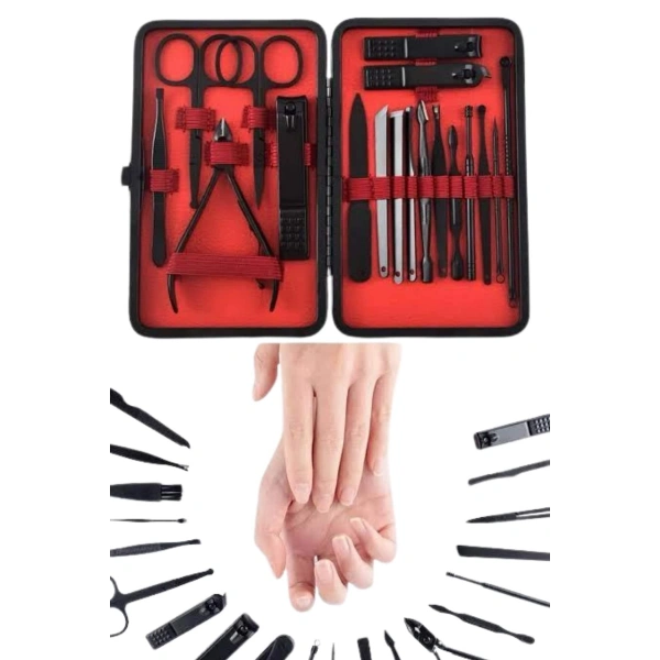 17 Parça Manikür Pedikür Seti El Ayak Bakım Seti Tırnak Makası Törpü