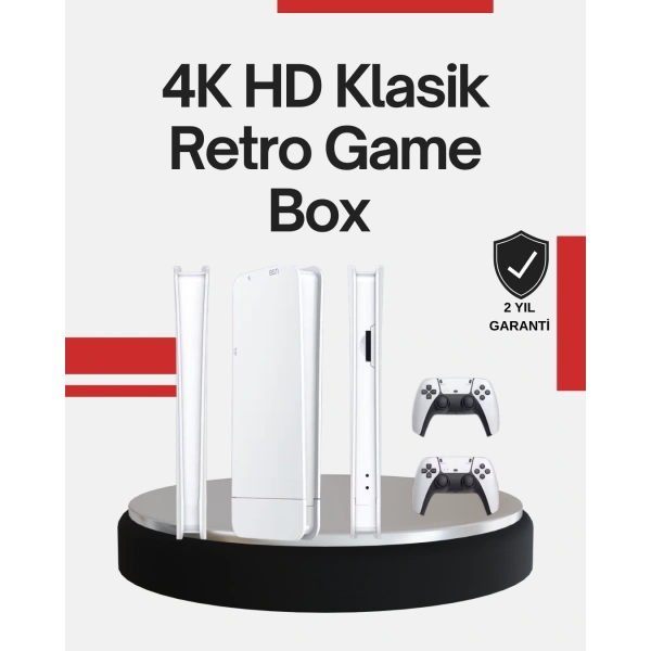 2 Kollu Kablosuz 4K TV Uyumlu Klasik Oyun Konsolu