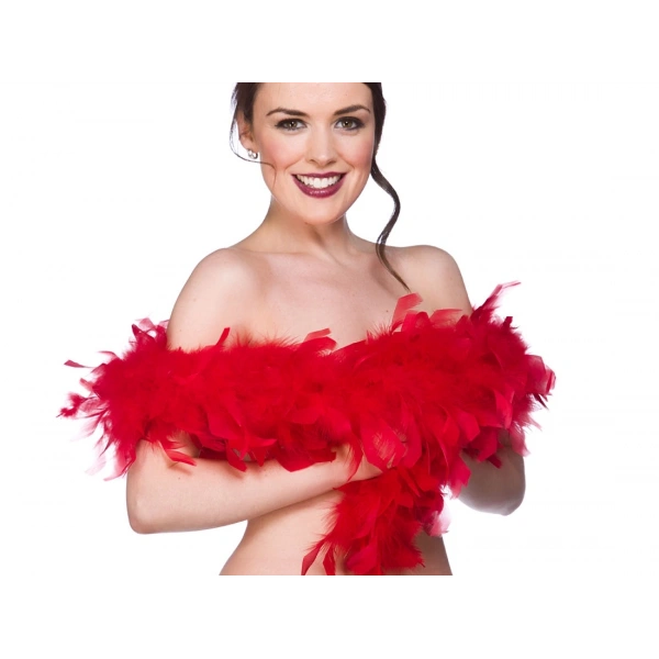 2 Metre Boa Tüy Otriş - Kırmızı