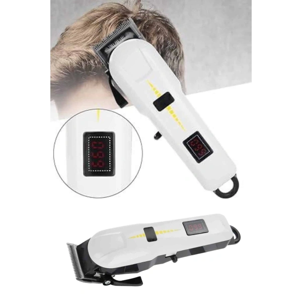 2025 Model Şarjlı Dijital Saç Sakal Tıraş Makinesi Islak Kuru Kullanıma Uygun