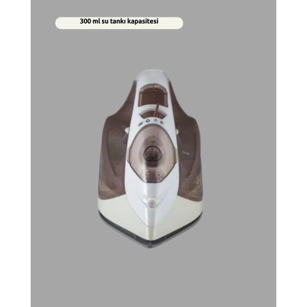 2200 Watt Buharlı Ütü Kahverengi Seramik Taban Şok Buharlı