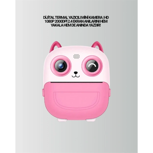 2.4” Ekranlı Mini Kamera – 1080p Kayıt + Mürekkepsiz Yazdırma
