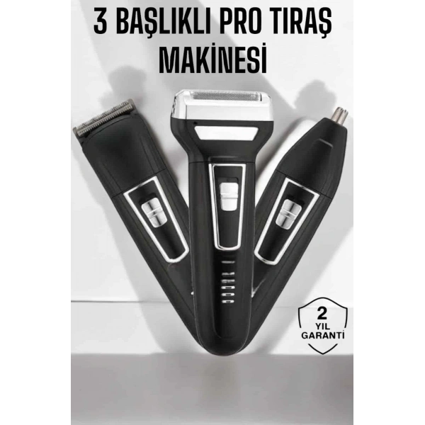 3 Başlıklı Profesyonel Tıraş Makinesi
