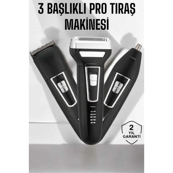 3 Başlıklı Profesyonel Tıraş Makinesi