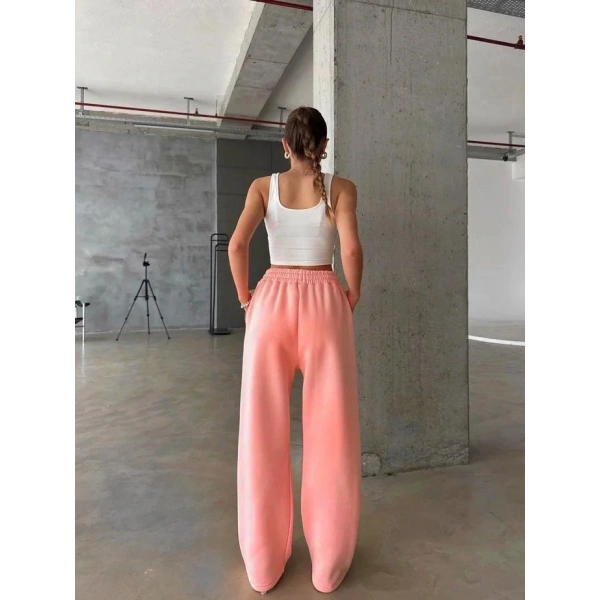 3 iplik şardonlu oversize eşofman somon