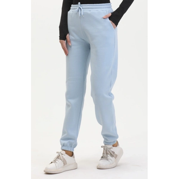 3 iplik şardonlu paça lastikli eşofman bebe mavi is001