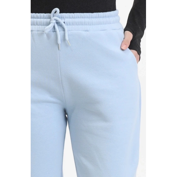 3 iplik şardonlu paça lastikli eşofman bebe mavi is001