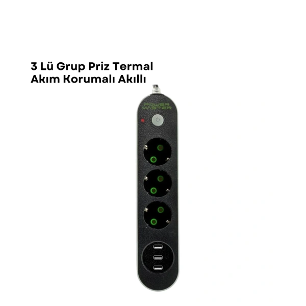 3 USB Portlu Üçlü Priz CXE103