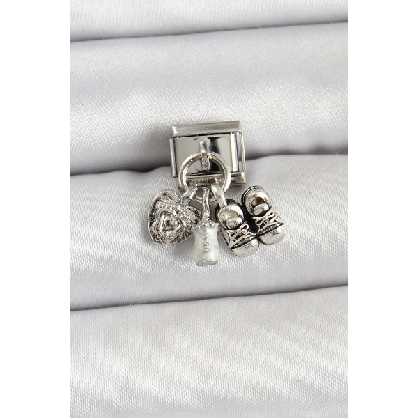 316L Çelik Gümüş Renk Bebek Konsept Nomination Charm