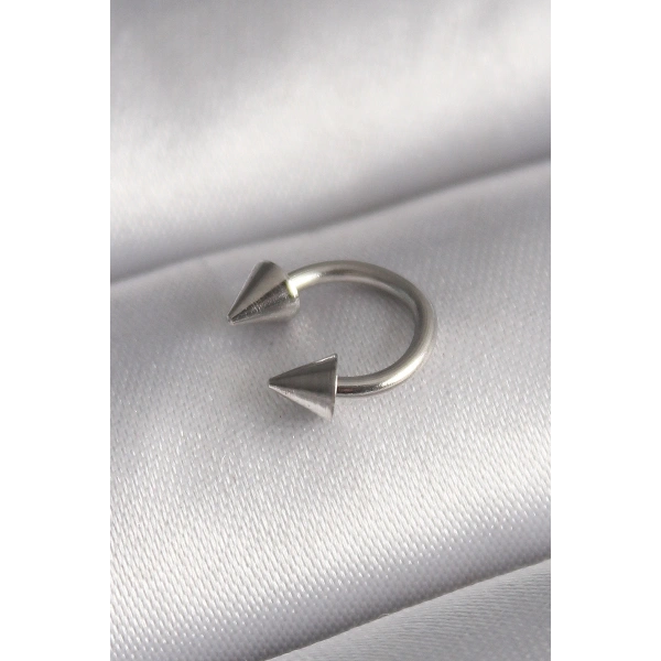 316L Çelik Gümüş Renk Halka Çivi Model Kadın Piercing