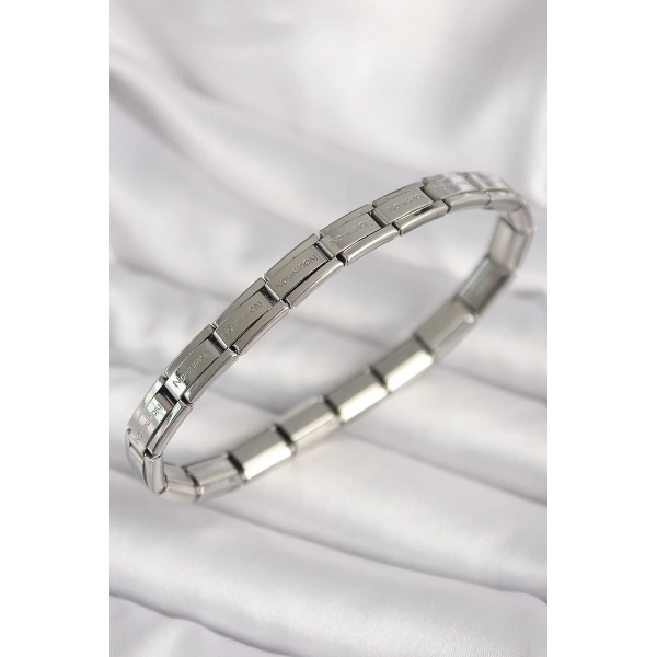 316L Çelik Gümüş Renk İnce Yazılı Nomination Kadın Bileklik