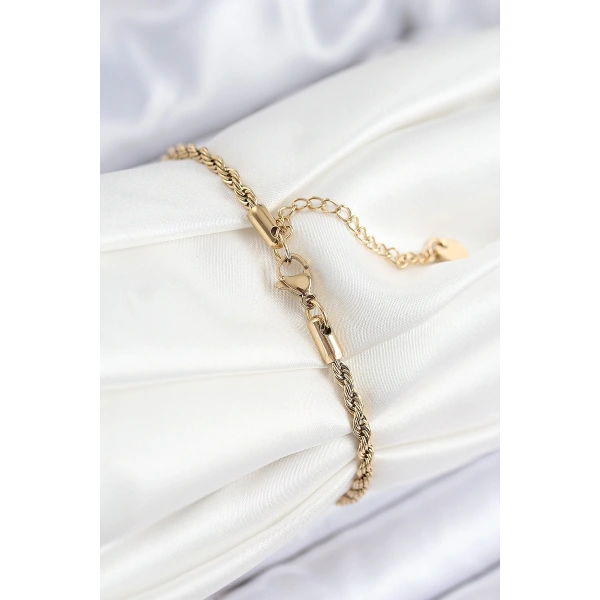 316L Çelik Nazar Boncuğu Detaylı Yaşam Çiçeği Model Gold Renk Kadın Bileklik