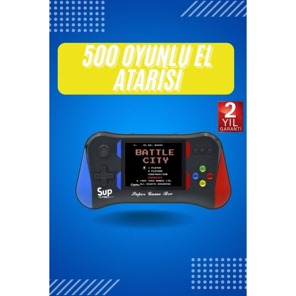 3.5 İnç 500 Klasik Retro Oyun Yüklü Kollu Oyun Konsolu