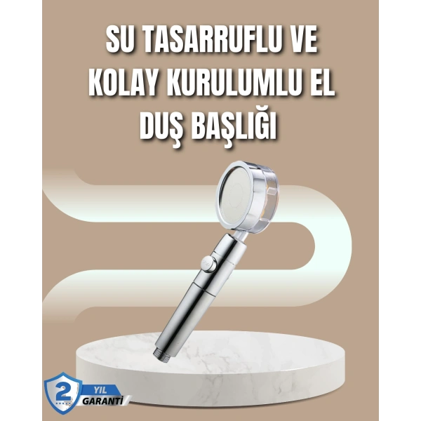 360° Ayarlanabilir Çok Fonksiyonlu Duş Başlığı
