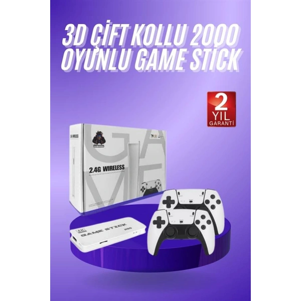 3D 4K HD 2.4G Game Stick 4K Ultra Hd Oyun Konsolu Çift Kollu