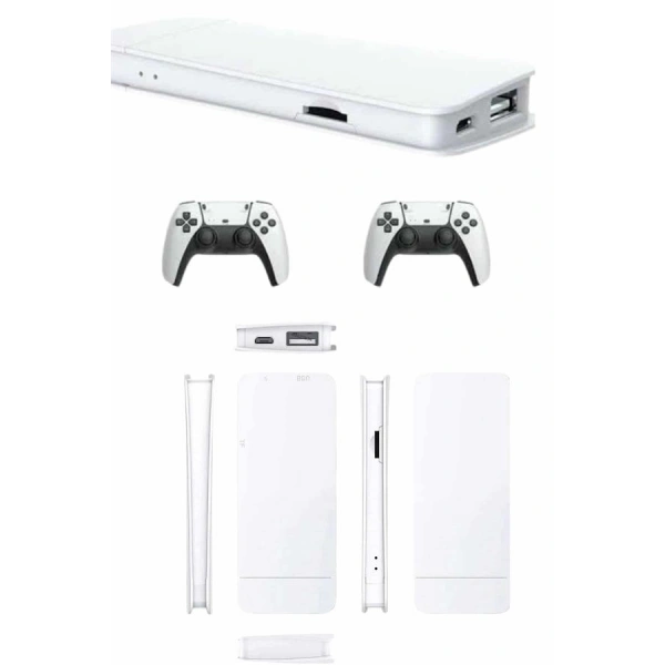 3D Çift Oyun Kollu 4K HD Ekran Nostaljik 20.000 Oyunlu Beyaz Game Box