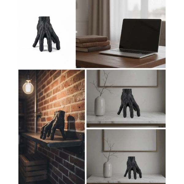 3D Dekoratif Siyah El Obje 17x16 cm Gotik ve Modern Aksesuar