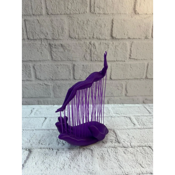 3D El Formlu İnsan Figürü Mor Özgün Sanat Biblosu 12x18 cm
