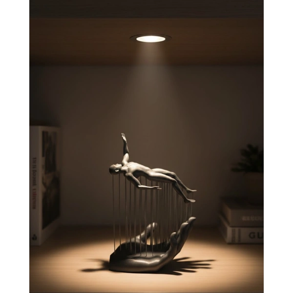 3D El İnsan Figürü Gri Soyut Modern Dekoratif Biblo