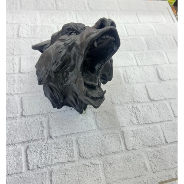 3D Siyah Ayı Başı Duvar Dekoru Modern Asılabilir Heykel 25x19 cm