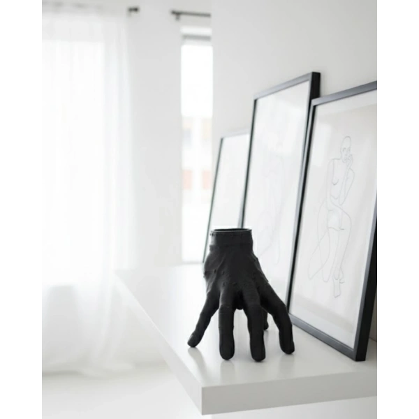 3D Siyah El Biblo 27x22 cm İddialı Ev Dekorasyonu