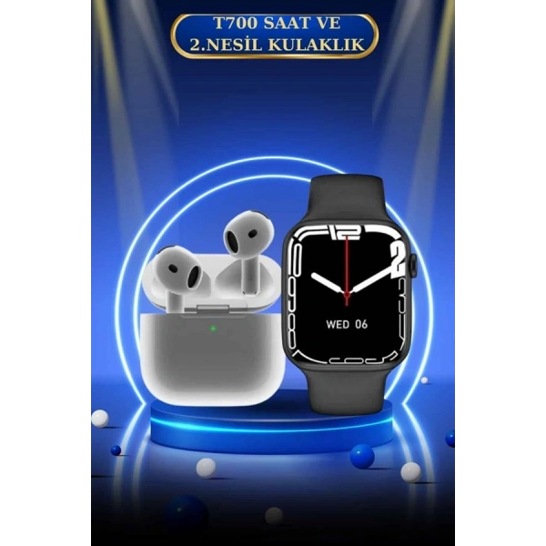 3.Nesil TWS Bluetooth Kulaklık ve Dokunmatik Ekran Akıllı Saat Sesli Görüşme