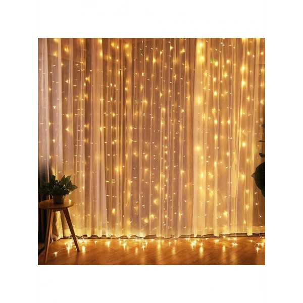 3x2m Premium Perde LED - 8 Fonksiyonlu, Su Geçirmez İç Dış Mekan Teras Dekor Işıkları
