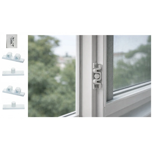 4 Adet Plastik Beyaz Sineklik Çıtçıtı – Dayanıklı ve Pratik Sineklik Sabitleme Aparatı