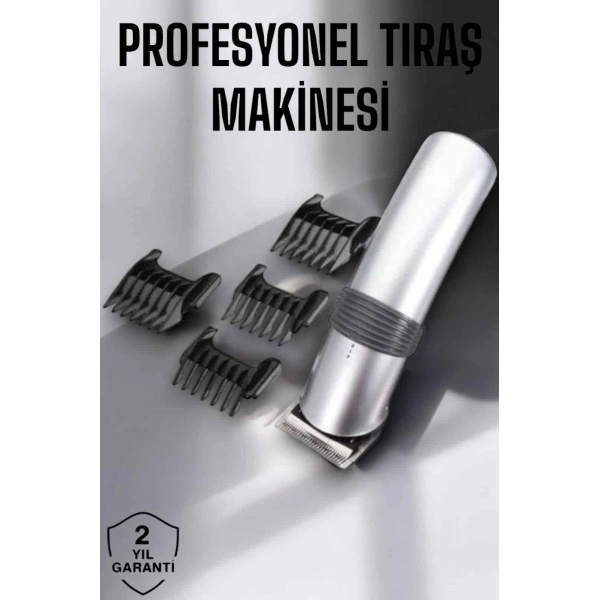 4 Taraklı Taşınabilir Profesyonel Saç ve Sakal Kesme Tıraş Makinesi